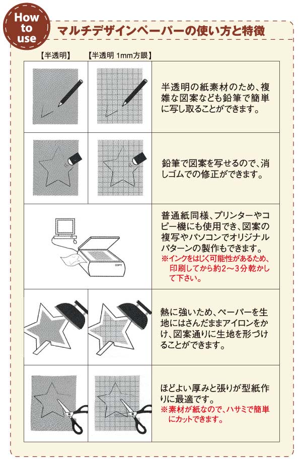 製図用紙 デザインペーパー マルチデザインペーパーa4 方眼 5枚入 P4 35 つくる楽しみ 製図用紙 パターンシート 手芸材料のネットショップ つくる楽しみ ｃｏｍ