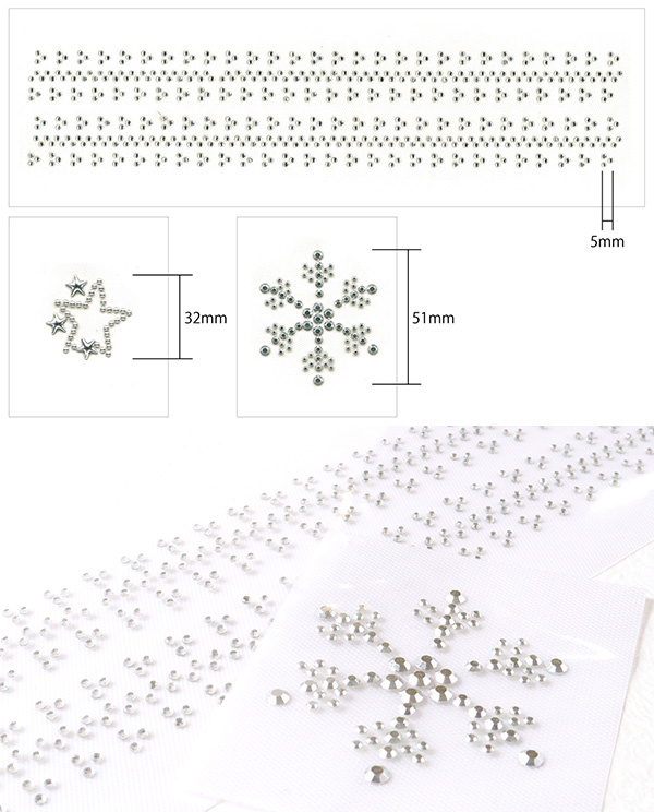 ラインストーン シートセット 冬セット 雪の結晶 星 | 手芸材料の