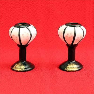 ひなまつり飾り　（陶器・土製）　ぼんぼり　2個入