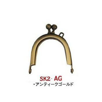 【カン付】口金（W4xH4.5cm）　差込タイプ（紙紐入）　1個入 アンティークゴールド