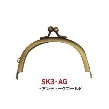 口金(W7.5xH5.5cm)　差込タイプ（紙紐入）　1個入 アンティークゴールド