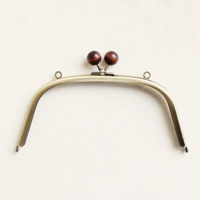木玉口金 W18cmxH10.5cm アンティークゴールド 玉付口金 くち金 がま口 口金 秋カラーがま口 オータム