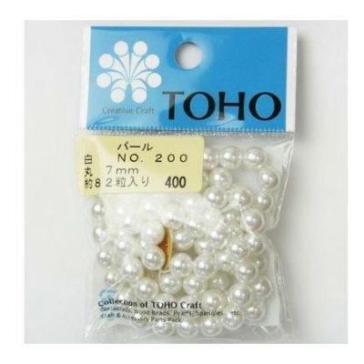 TOHO パールビーズ 白 丸 7mm 約82粒入 No.200
