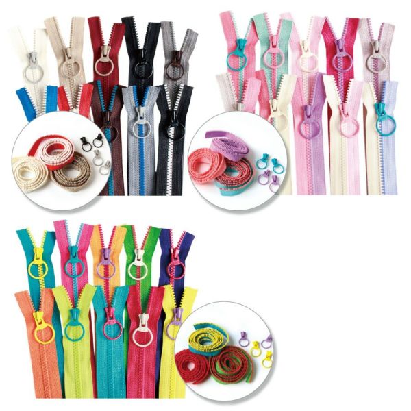 フリースタイル ファスナー 4番 【リングスライダー】 (3個) 赤～黄系