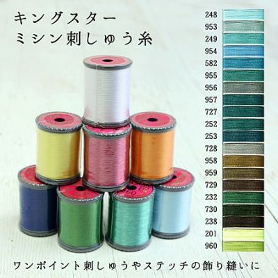 【50番･250m】キングスター ミシン糸 (ブルー～青緑) フジックス | つくる楽しみ 糸