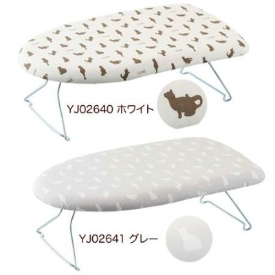スチールメッシュ アイロン台 ネコ柄 約W60×D36×H19cm (お取寄)