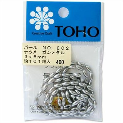ビーズ パールビーズ TOHO ナツメ型パール ガンメタ 3×6mm 約101粒入