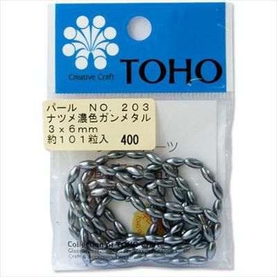 ビーズ パールビーズ TOHO ナツメ型パール 濃ガンメタ 3×6mm 約101粒入