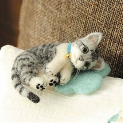羊毛フェルト でうちのこをつくろう!サバトラ キット フェルト羊毛 キット ハマナカ