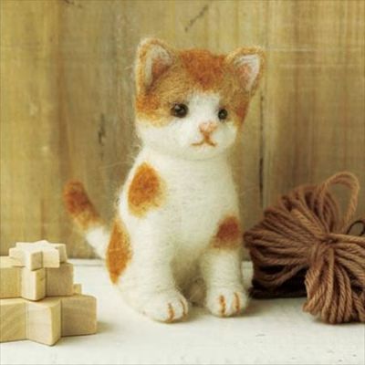 茶ブチのネコ ハマナカ フェルトキット | つくる楽しみ cat いぬねこアイテム特集 ペット 動物
