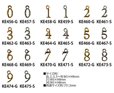 アクセサリー 数字チャーム (5個入) KE456-475 | つくる楽しみ