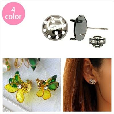 アクセサリー シャワー台付ピアス 台φ10mm 2組入| つくる楽しみ