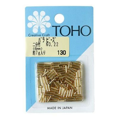 アクセサリー TOHO 竹ビーズ 二分竹 No.22 ゴールド 約6mm 約7g入| つくる楽しみ