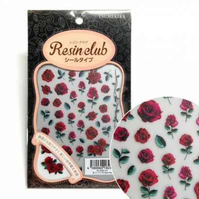 UVレジン用シールパーツ レジンクラブ Red rose (両面) アクセサリー デコ素材| つくる楽しみ