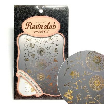 UVレジン用シールパーツ レジンクラブ12星座 ゴールド アクセサリー デコ素材| つくる楽しみ