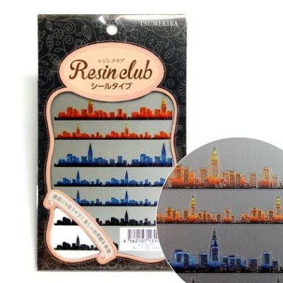 UVレジン用シールパーツ レジンクラブ 街並み (両面) アクセサリー デコ素材| つくる楽しみ