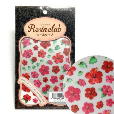 UVレジン用シールパーツ レジンクラブ ハイビスカス (両面) アクセサリー デコ素材| つくる楽しみ