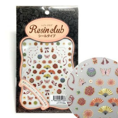 UVレジン用シールパーツ レジンクラブ和柄 (両面) アクセサリー デコ素材| つくる楽しみ