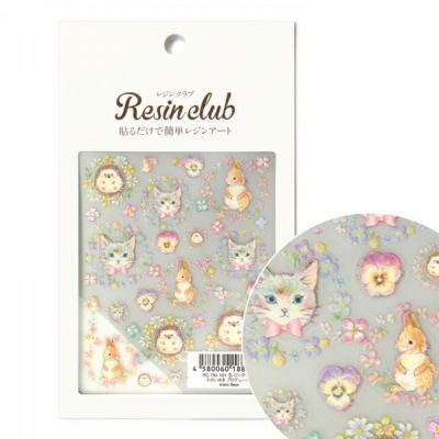 UVレジン用シールパーツ レジンクラブ  たけいみき プロデュース1 mimi fleur 2枚セット(両面) アクセサリー デコ素材　いぬねこアイテム特集 ペット 動物