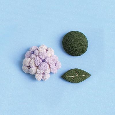 ちりめんパーツ 玉あじさいセット  梅雨