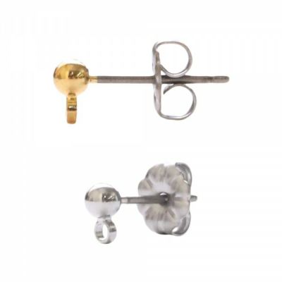 カン付チタンピアス 全長14mm 5組入 チタン素材