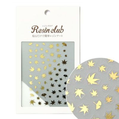 UVレジン用シールパーツ レジンクラブ 紅葉 ゴールド アクセサリー デコ素材