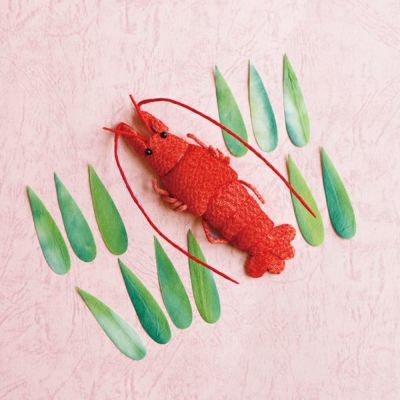 ちりめんパーツ 祝海老(笹12枚付き) 1個入(袋)