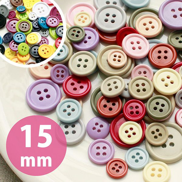 カラーボタン 11個入 アソートセット 直径約21mm ぼたん | 手芸材料の 