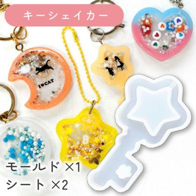 シャカシャカモールド シャカシャカレジン シェイカーモールドモールド1個+シート2枚入
