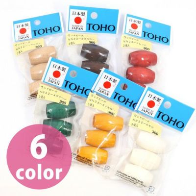 ウッドビーズ ナツメ型 約22×32mm 3個入 TOHO