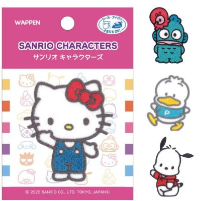 ワッペン アップリケ サンリオ ハローキティ ハンギョドン あひるのペックル ポチャッコ  シール ・ アイロン 両用 接着 入園入学 推し 推し活 推し事 パイオニア
