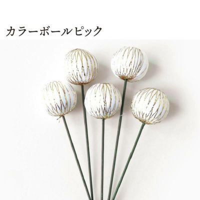 正月ピック カラーボールピック ホワイト ５個入