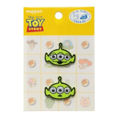 ワッペン ディズニー トイストーリー「リトル・グリーン・メン」2枚入 1枚入 シール・アイロン両用タイプ 入園入学 パイオニア