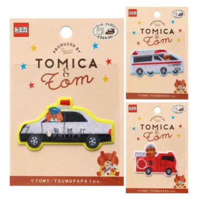 ワッペン トミカ&トム 1枚入 シール・アイロン両用タイプ 入園入学 パイオニア