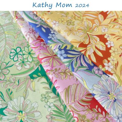 生地 Kathy Mom キャシーマム 綿100%  ハッピーフラワー 巾110cm 花柄 フラワー柄(最低単位30cm～10cm単位の切り売り)