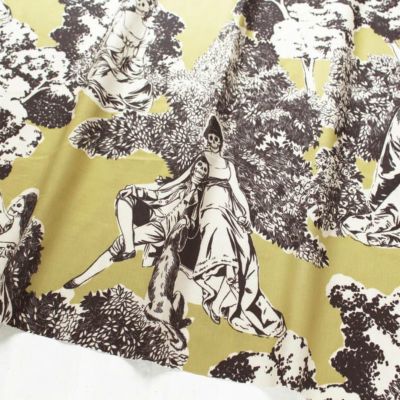 生地 輸入生地 USA生地グリーン地 トワルド風スカル ALEXANDER HENRY アレキサンダーヘンリー USAプリント(最低単位30cm～10cm単位の切り売り)