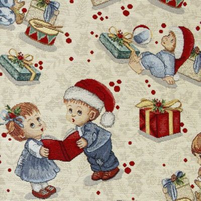 生地 輸入生地 オランダ輸入 ゴブラン生地 クリスマス キッズ テディベア ゴブラン 140cm巾 (最低単位30cm～10cm単位の切売り)