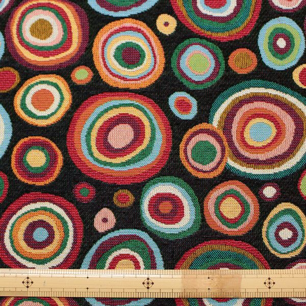 輸入生地 生地 サフェコ ジャガード生地 丸柄 サイケ Jacquard