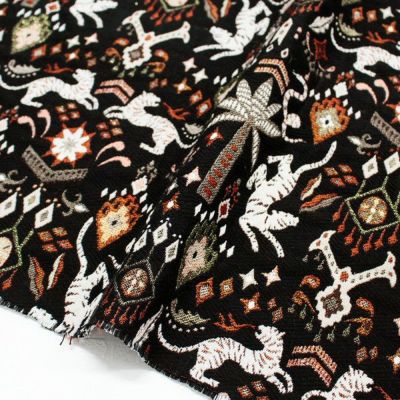 輸入生地 生地 サフェコ ジャガード生地 虎柄 Jacquard ジャガード 生地 SAFECO from france 幅約140cm (最低単位30cm~10cm単位の切売り)
