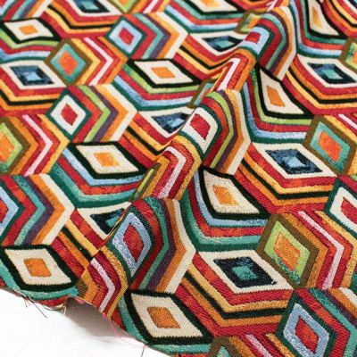 輸入生地 生地 サフェコ ジャガード生地 ひし形 幾何学 Jacquard ジャガード 生地 SAFECO from france 幅約140cm (最低単位30cm～10cm単位の切売り)