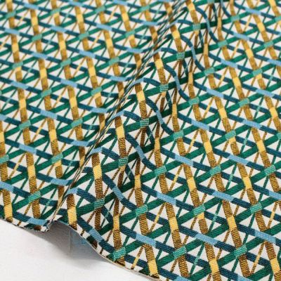 輸入生地 生地 サフェコ ジャガード生地 格子柄 幾何学模様 Jacquard ジャガード 生地 SAFECO from france 幅約140cm (最低単位30cm~10cm単位の切売り)