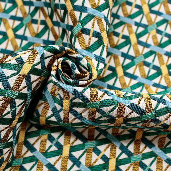 輸入生地 生地 サフェコ ジャガード生地 格子柄 幾何学模様