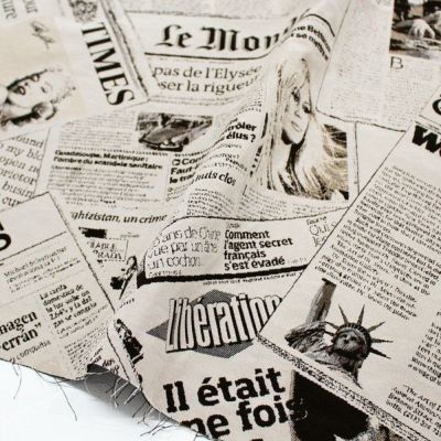 輸入生地 生地 サフェコ ジャガード生地 新聞 ニューヨーク おしゃれ Jacquard ジャガード 生地 SAFECO from france 幅約140cm (最低単位30cm~10cm単位の切売り)