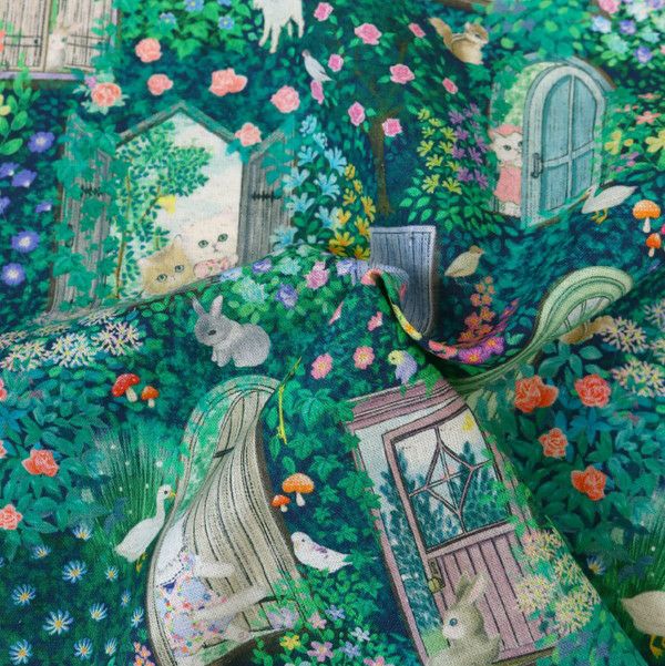 生地 yukiemon 綿麻シーチング ゆきえもん ユキエモン 猫 ねこ